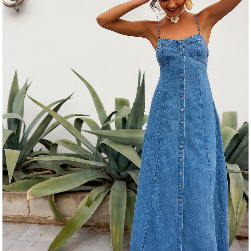 FREE PEOPLE Just Jill Maxi Dress / Copen - Picture 3 of 9